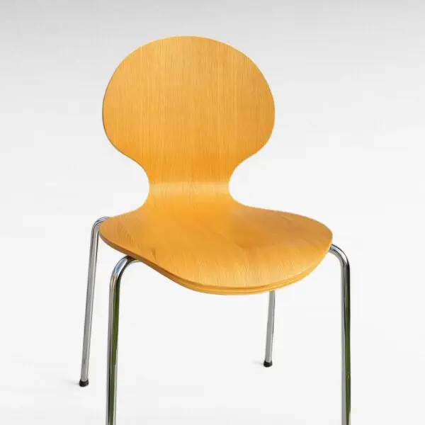 Caféstol VI standard med krom stel og birke laminat