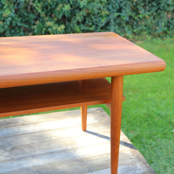 Teak sofabord med underhylde - Image 2