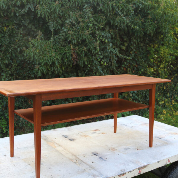 Teak sofabord med underhylde af dansk design - Image 2