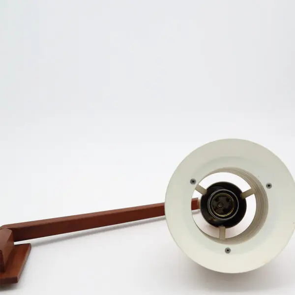 Dansk midcentury messing væglampe med teak arm - Image 6