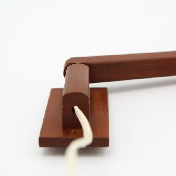 Dansk midcentury messing væglampe med teak arm - Image 7