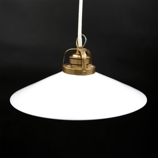 Original gammel opalglas skomagerlampe med mundblæst glas - Image 3