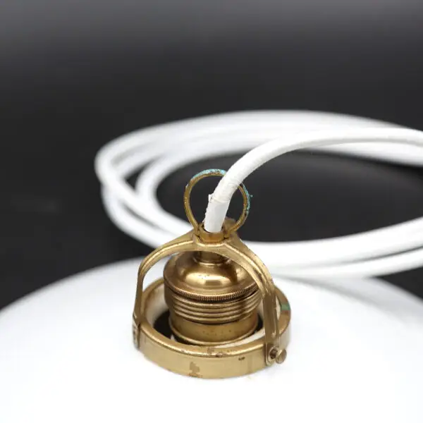 Original gammel opalglas skomagerlampe med mundblæst glas - Image 5