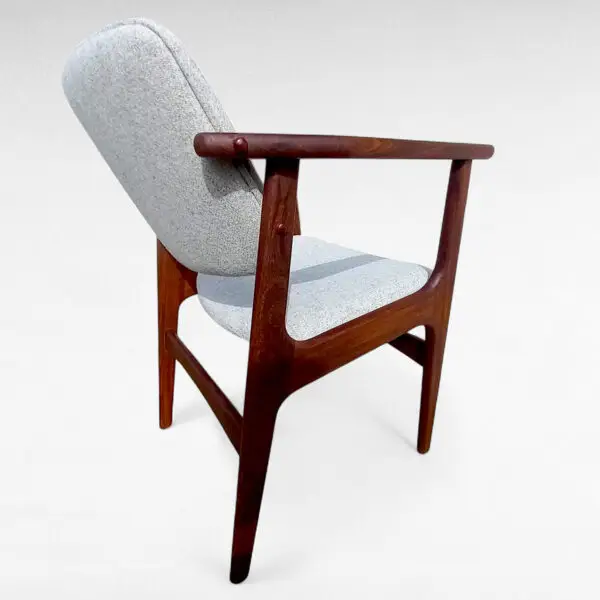 Arne Vodder – Armstol model Lene i mørkbejdset teak – Nypolstret - Image 6