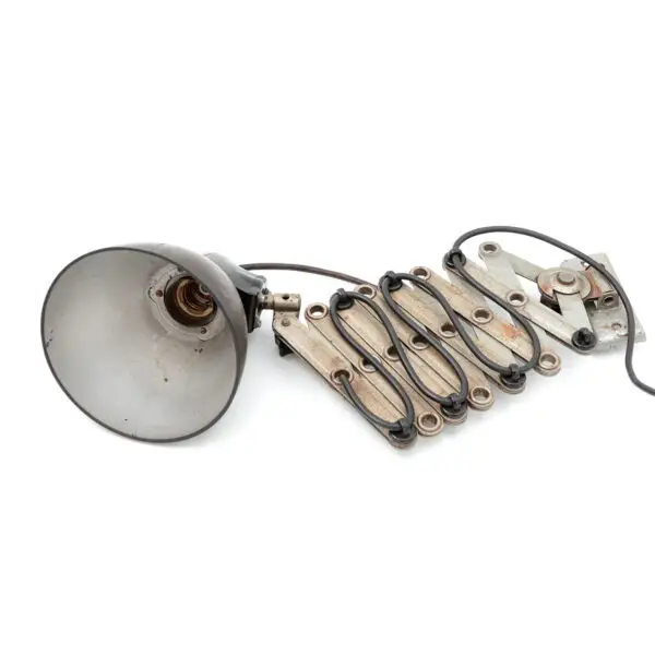 Gammel Østtysk Bauhaus stil LBL sakse væglampe-værkstedslampe - Image 3