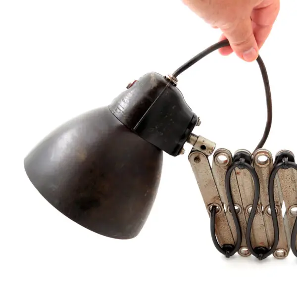 Gammel Østtysk Bauhaus stil LBL sakse væglampe-værkstedslampe - Image 4