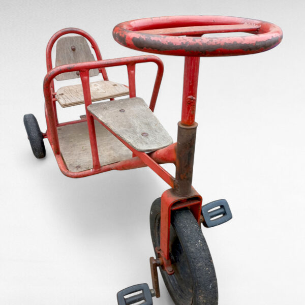 Retro børnehave trehjulet taxa legepladscykel - Image 2
