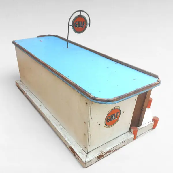 Unik, hjemmelavet Gulf tankstation fra 1960'erne – tidligere museumsgenstand - Billede 11
