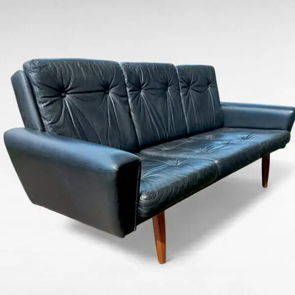 Elegant 3-personers lædersofa fra 1960'erne – dansk møbelhåndværk - Billede 2
