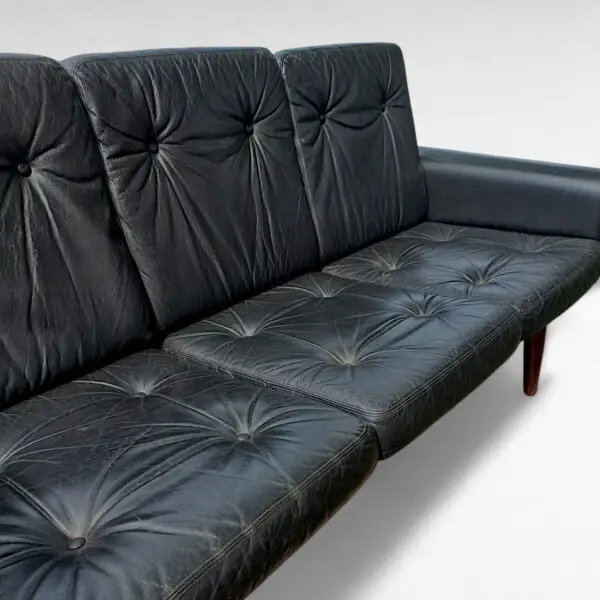 Elegant 3-personers lædersofa fra 1960'erne – dansk møbelhåndværk - Billede 8