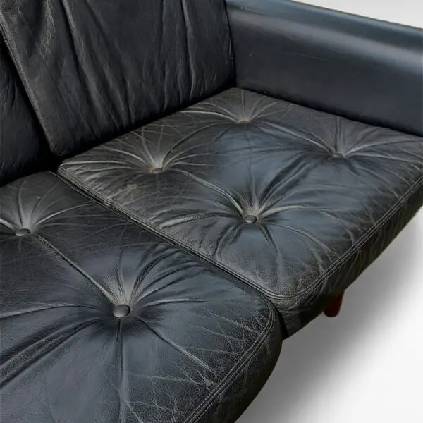 Elegant 3-personers lædersofa fra 1960'erne – dansk møbelhåndværk - Billede 9