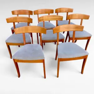 8 spisebordsstole i bøg fra 1960’erne – klassisk skandinavisk design