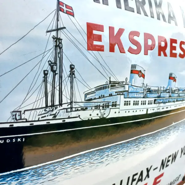 Gdynia-Amerika Linien – Porcelænsemaljeskilt (Replica, 1930’er stil) - Billede 5