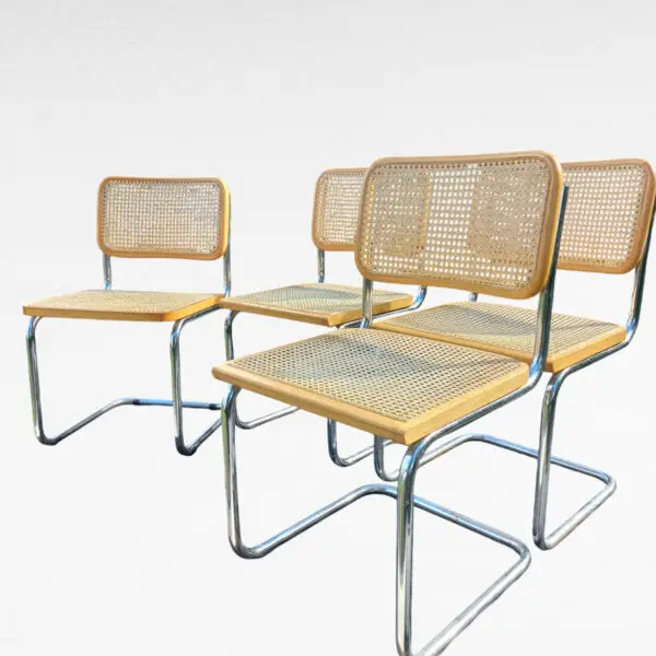 Cesca frisvingerstole Marcel Breuer-stil – Made in Italy, med flet og forkromet stel - Billede 2