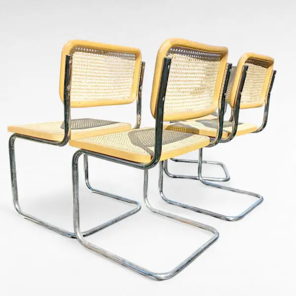 Cesca frisvingerstole Marcel Breuer-stil – Made in Italy, med flet og forkromet stel - Billede 3