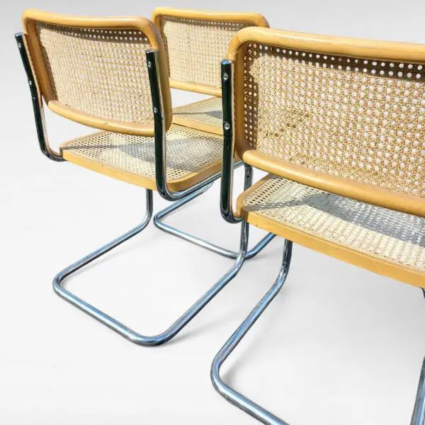 Cesca frisvingerstole Marcel Breuer-stil – Made in Italy, med flet og forkromet stel - Billede 4