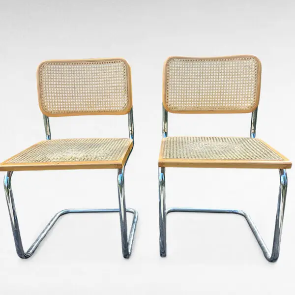 Cesca frisvingerstole Marcel Breuer-stil – Made in Italy, med flet og forkromet stel - Billede 5