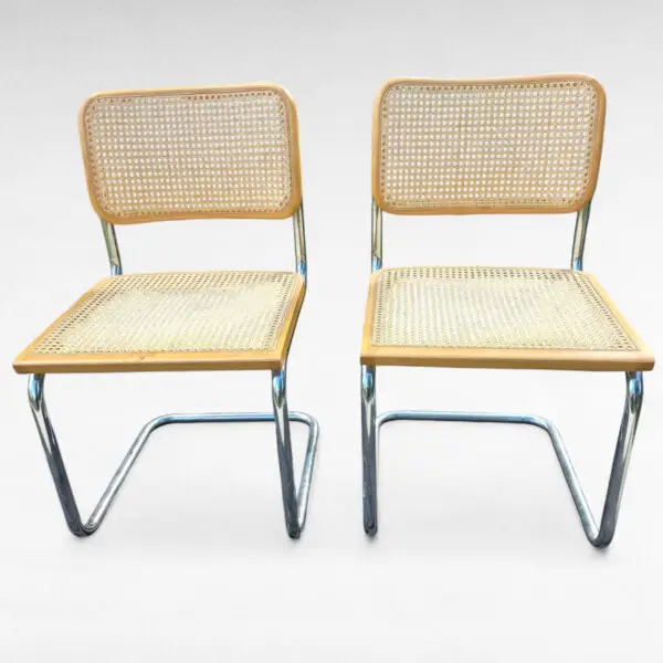 Cesca frisvingerstole Marcel Breuer-stil – Made in Italy, med flet og forkromet stel - Billede 6