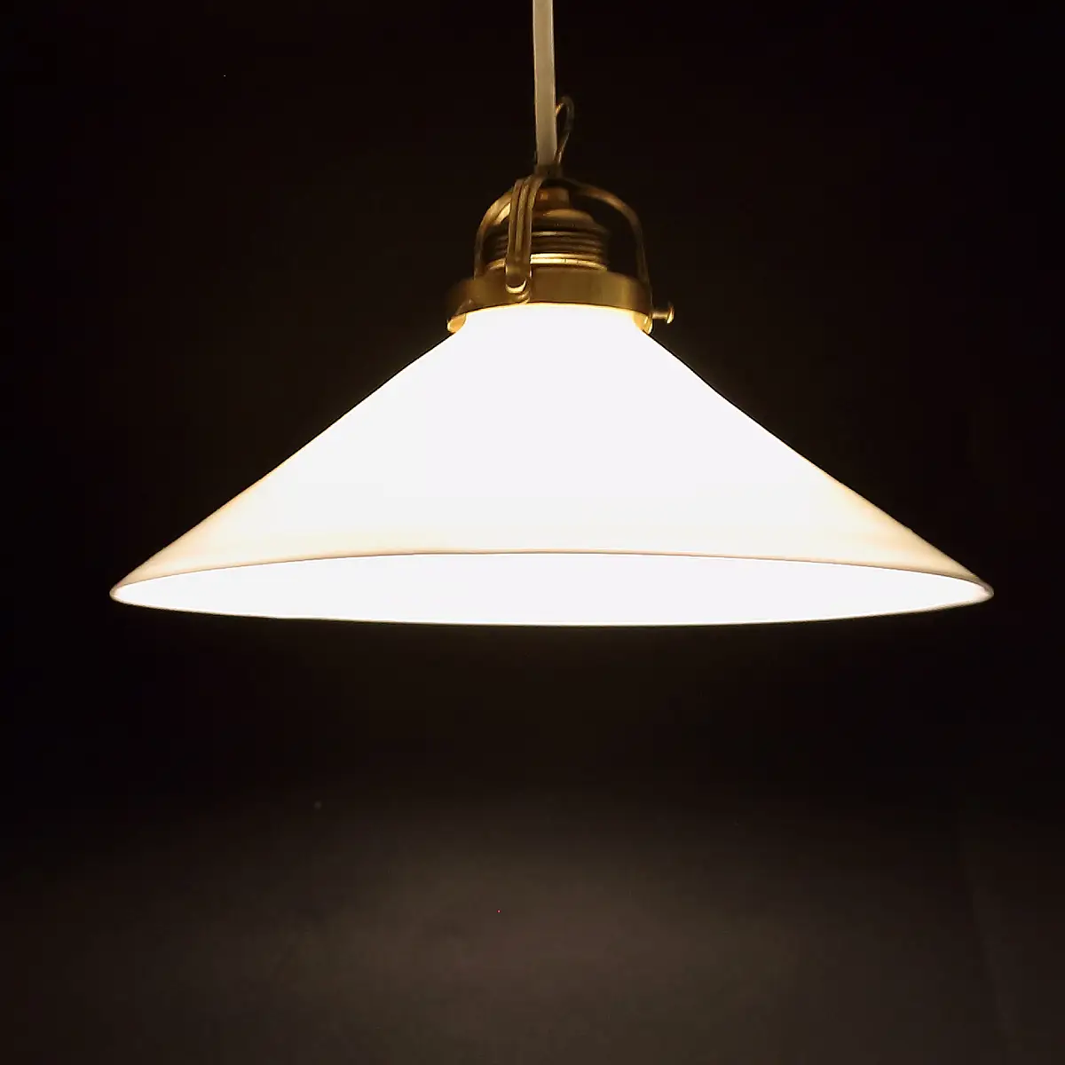 Klassisk opalglas skomagerlampe – 1930/40’erne - Billede 3