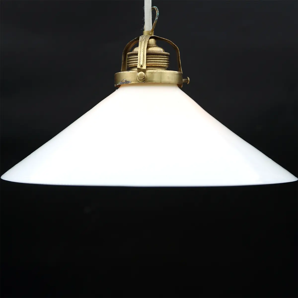 Klassisk opalglas skomagerlampe – 1930/40’erne - Billede 4