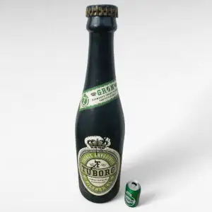 Vintage Tuborg Grøn displayflaske i plast, ca. 80×22 cm – dansk ølreklame/collector’s item