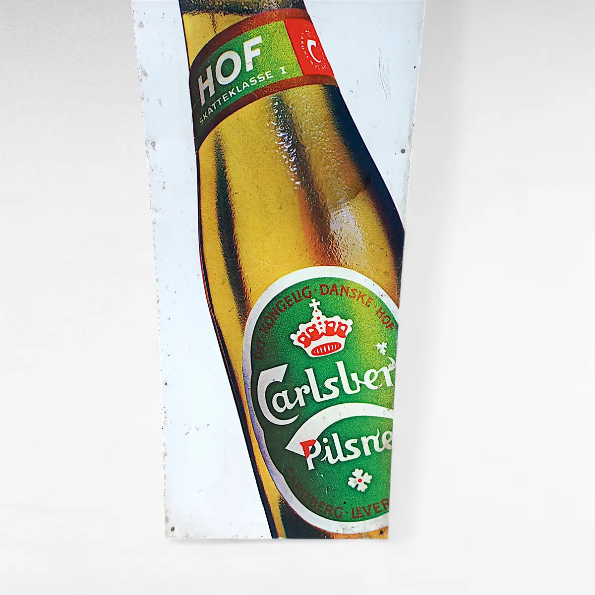 Vintage Carlsberg Hof metalskilt – “helst en HOF” - Billede 3