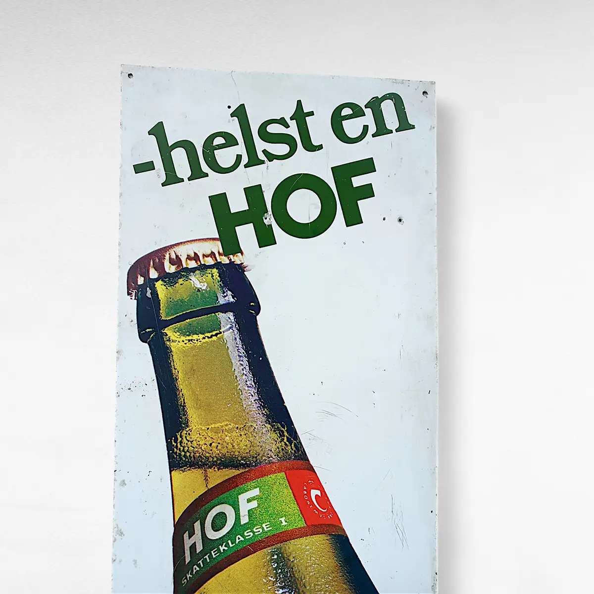 Vintage Carlsberg Hof metalskilt – “helst en HOF” - Billede 5