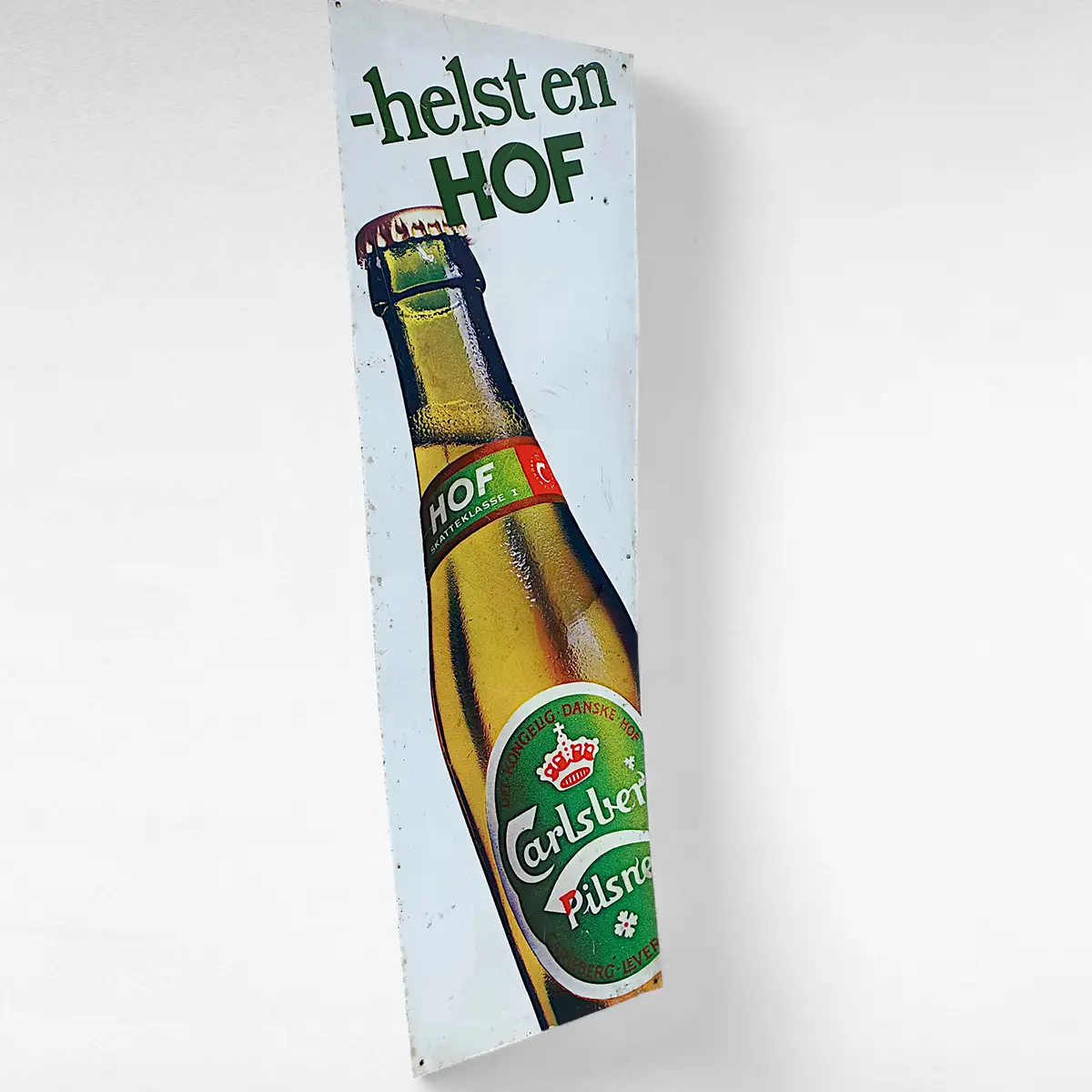 Vintage Carlsberg Hof metalskilt – “helst en HOF” - Billede 7