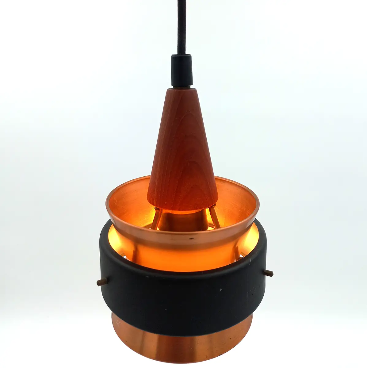 Jo Hammerborg pendel i kobber og teak – Fog & Mørup, 1970’erne - Billede 4