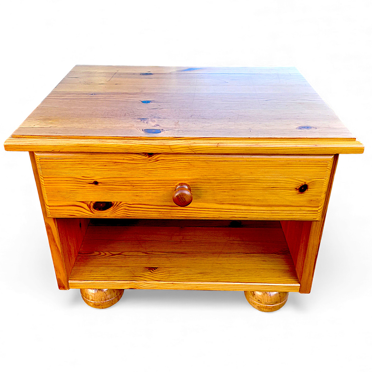 Sengeborde i massivt fyrretræ – sæt af 2 – dansk, 1900-tallets anden halvdel - Billede 2