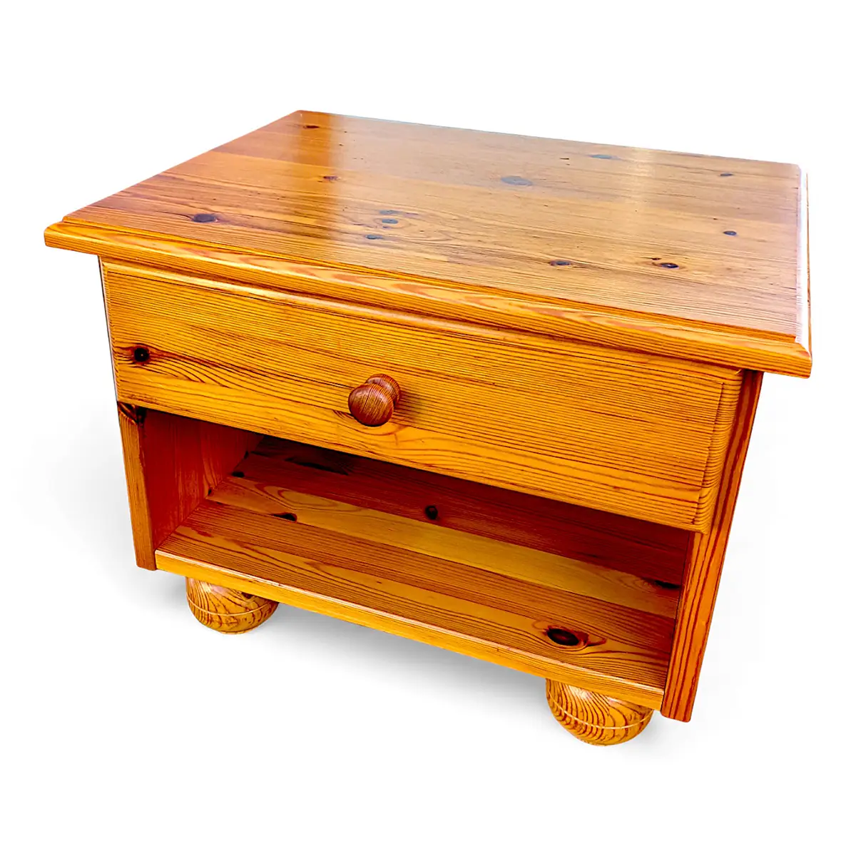 Sengeborde i massivt fyrretræ – sæt af 2 – dansk, 1900-tallets anden halvdel - Billede 3