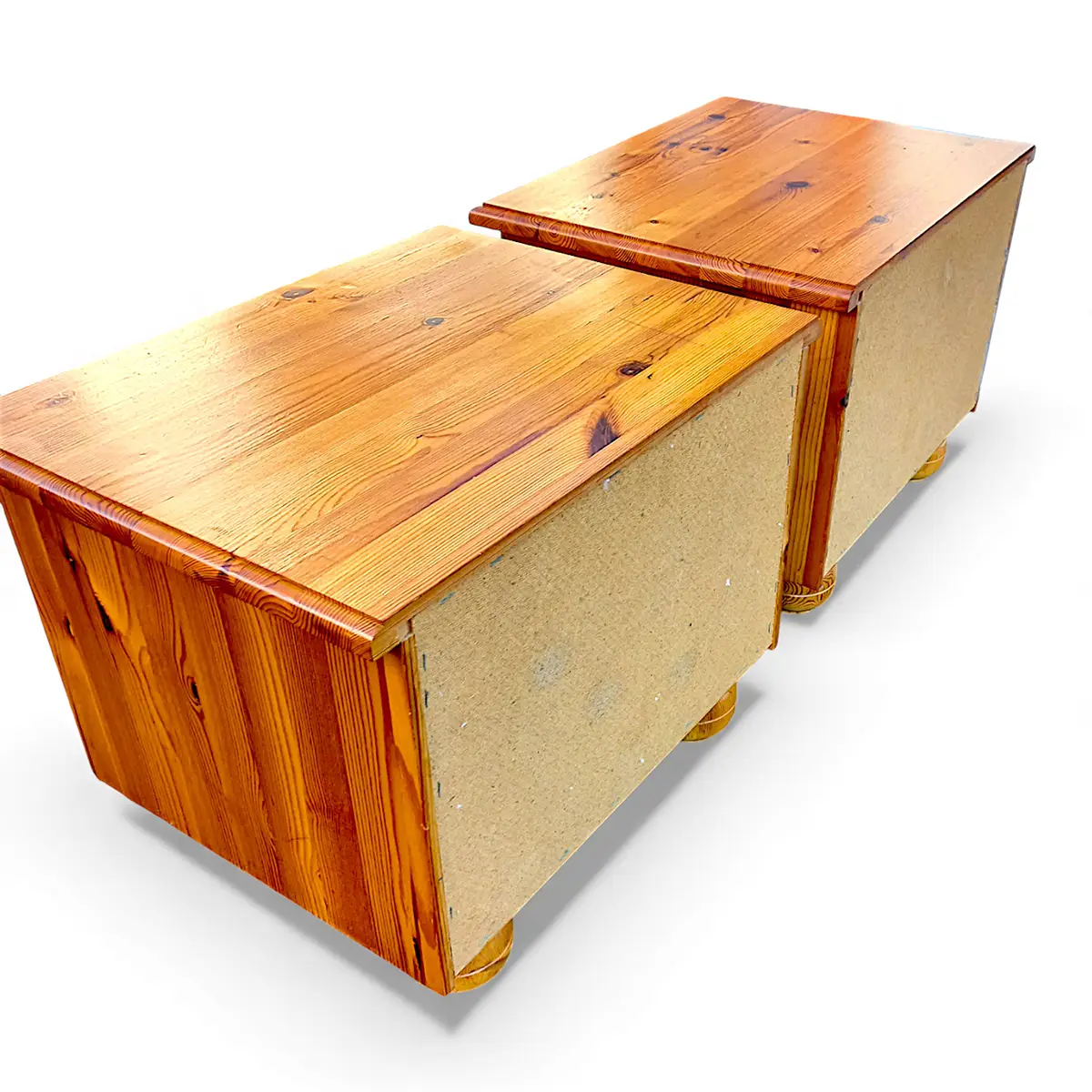 Sengeborde i massivt fyrretræ – sæt af 2 – dansk, 1900-tallets anden halvdel - Billede 5