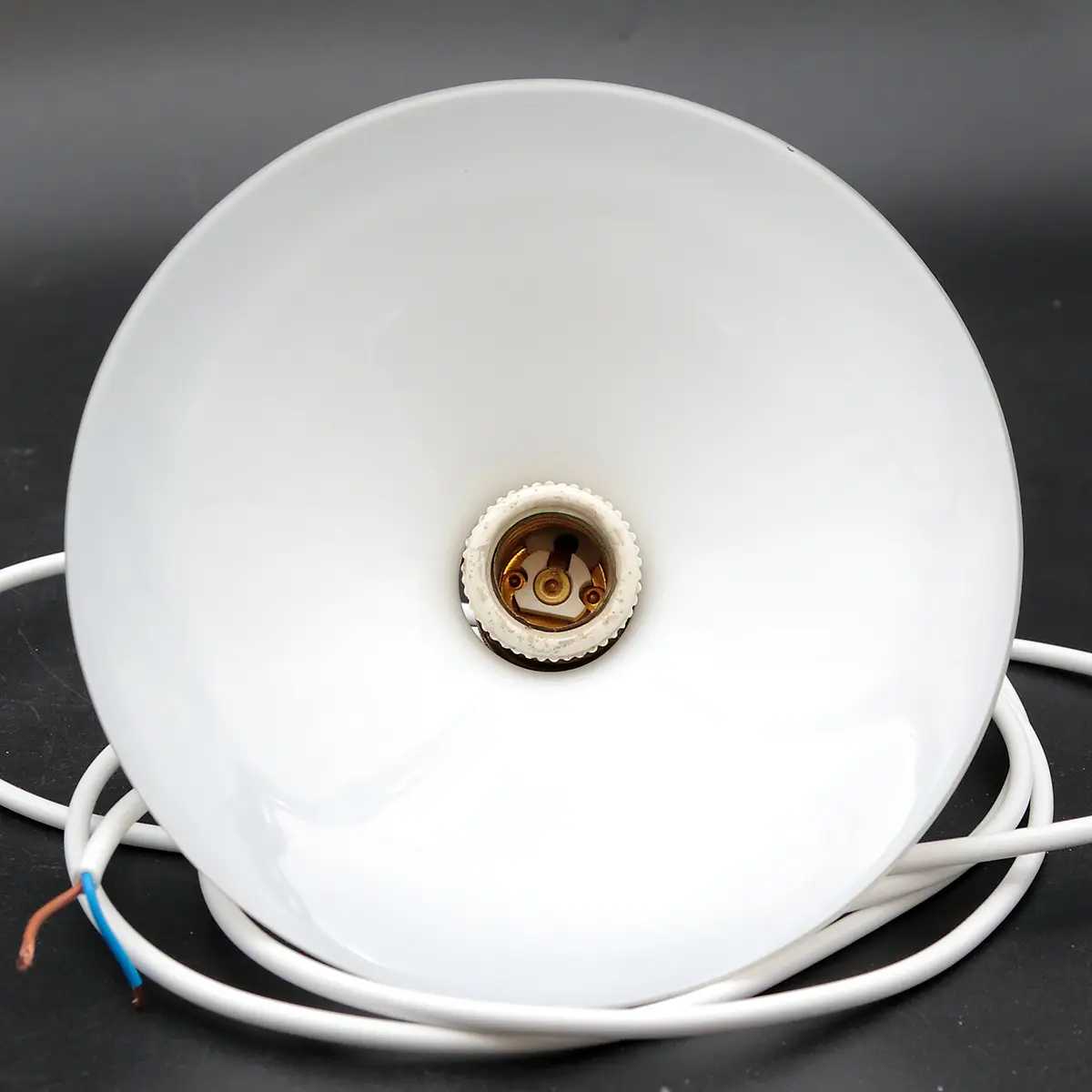 Lille vintage skomagerlampe i opalglas – mundblæst dansk design fra 1940–50’erne - Billede 7