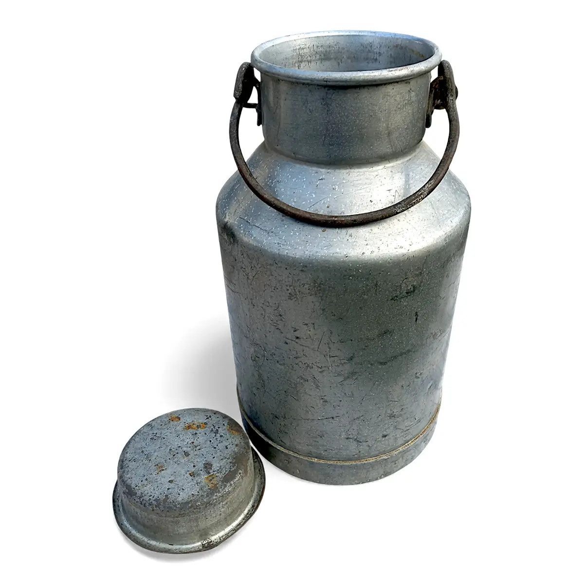 Gammel 5 liters mælkejunge i aluminium – brugt på danske gårde i midten af sidste århundrede - Billede 8