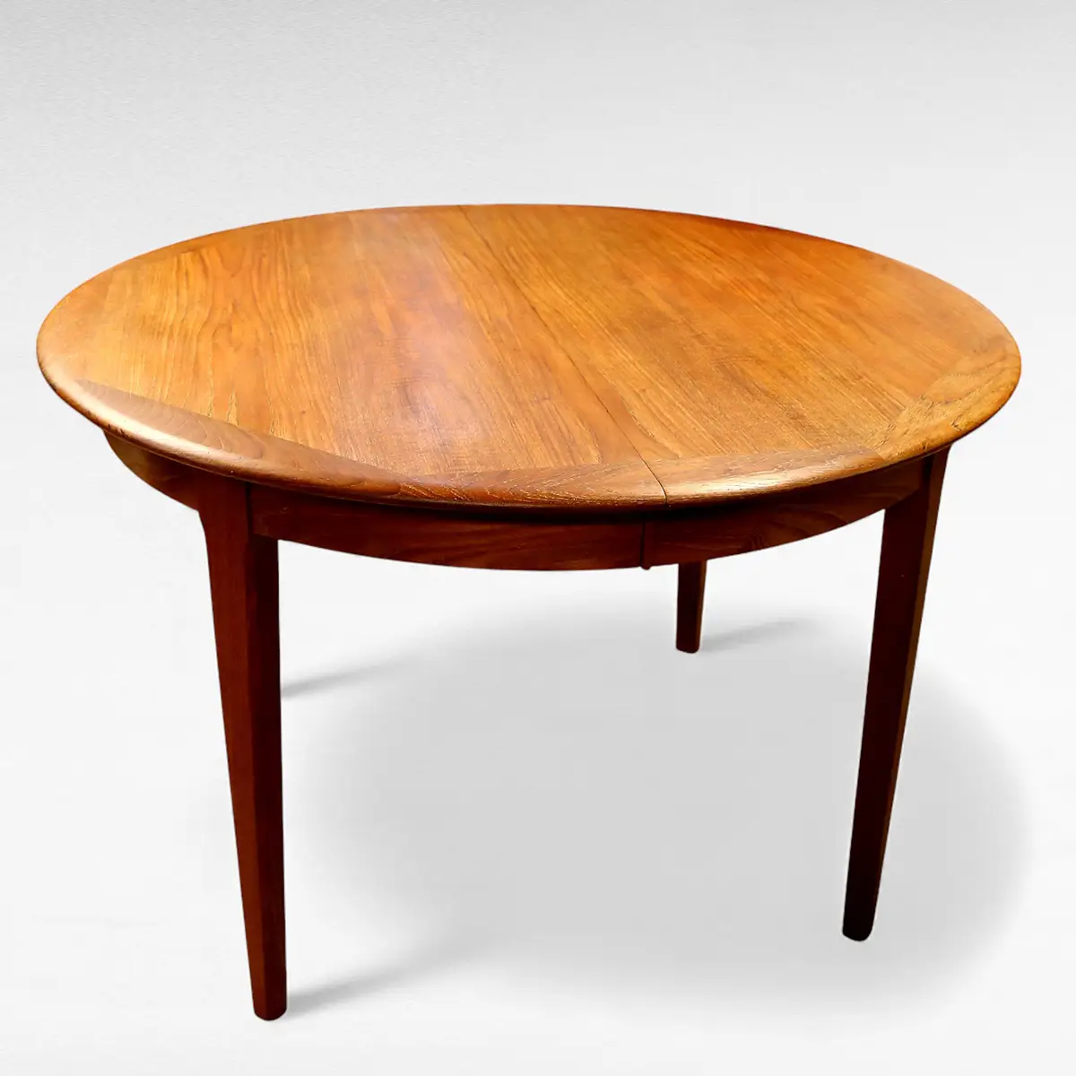 Rundt udtræksbord i teak, dansk mid-century design - Billede 3