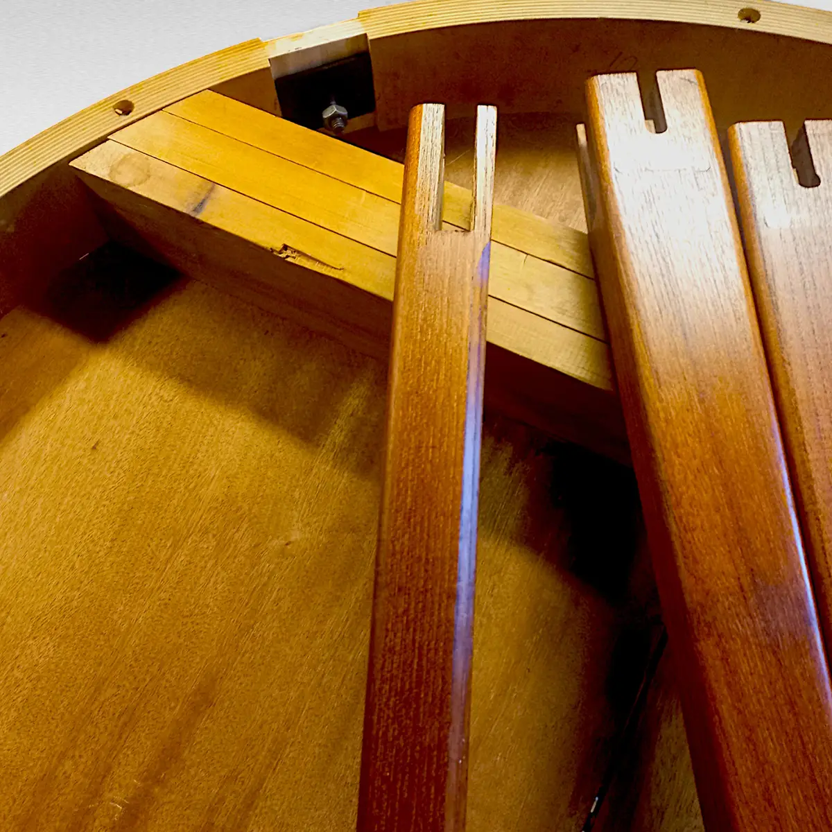 Rundt udtræksbord i teak, dansk mid-century design - Billede 15