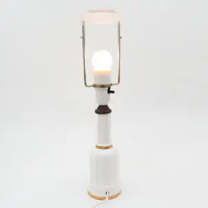Søholm Heiberg bordlampe i hvidglaseret porcelæn og messing, ca. 1920’erne, dansk design