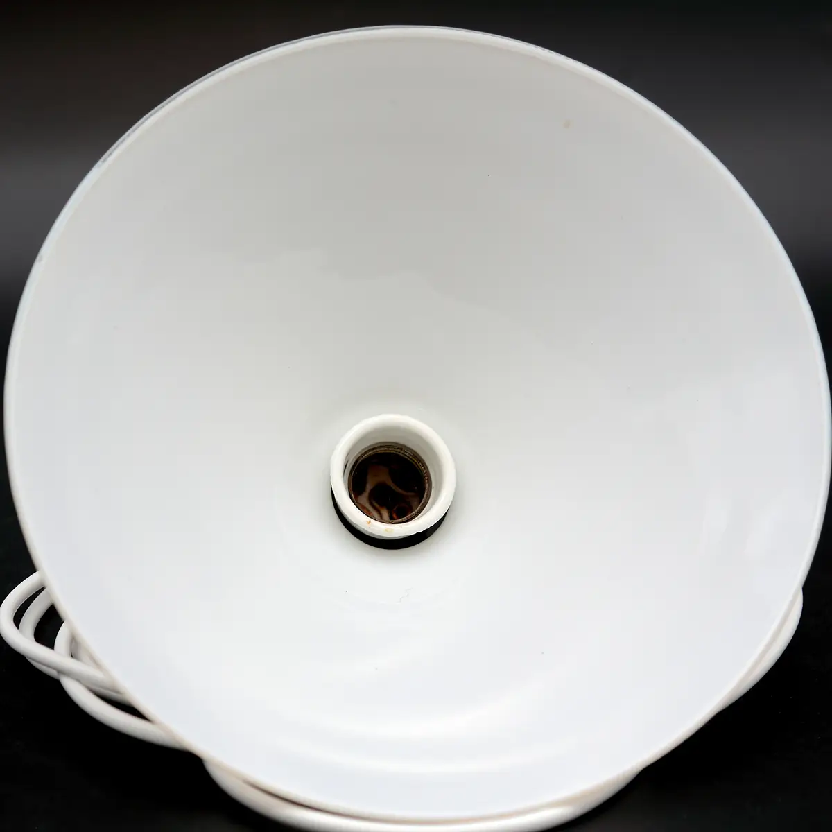 Vintage skomagerlampe i mundblæst opalglas – klassisk dansk design fra 1940–50’erne - Billede 4