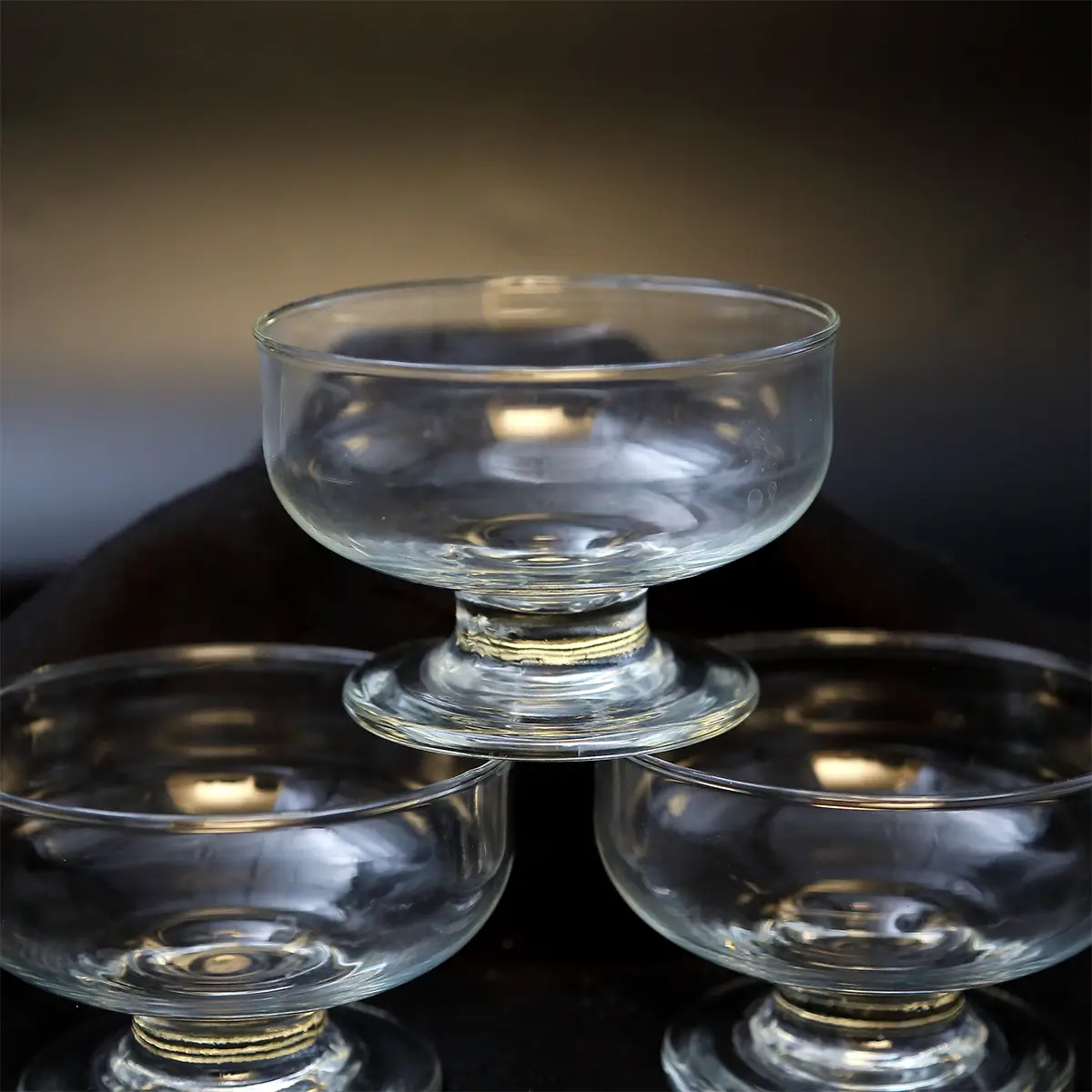 Mundblæste dessert- og champagneskåle – nordisk værkstedsglas, ca. 1940–1960 - Billede 2