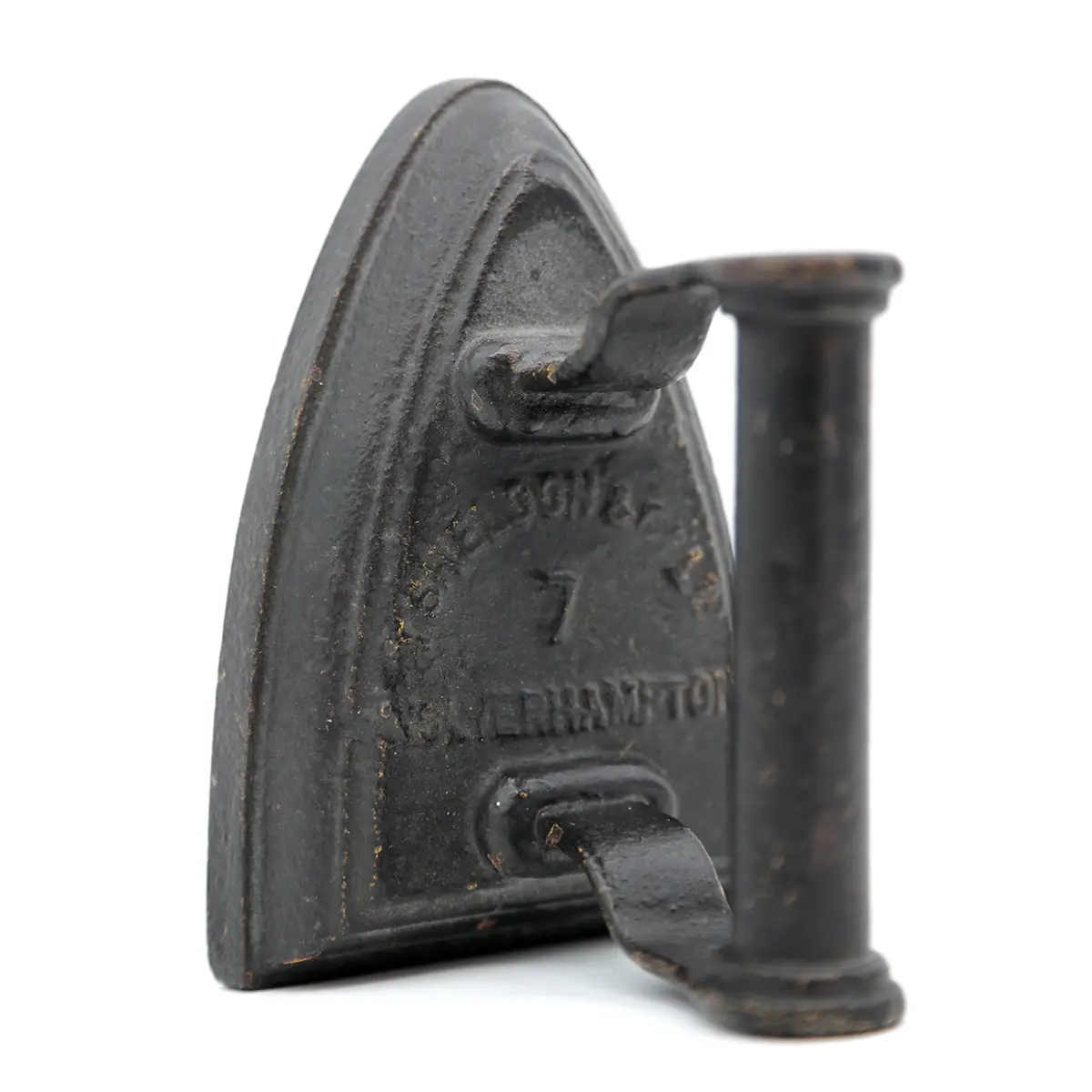 Tung støbejerns dørstop – engelsk strygejern No. 7 - Billede 3