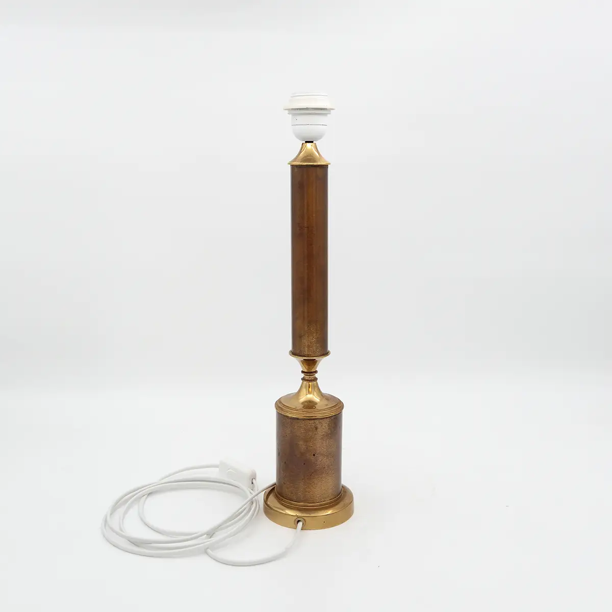 Høj vintage bordlampe i massiv messing – 47,5 cm - Billede 2