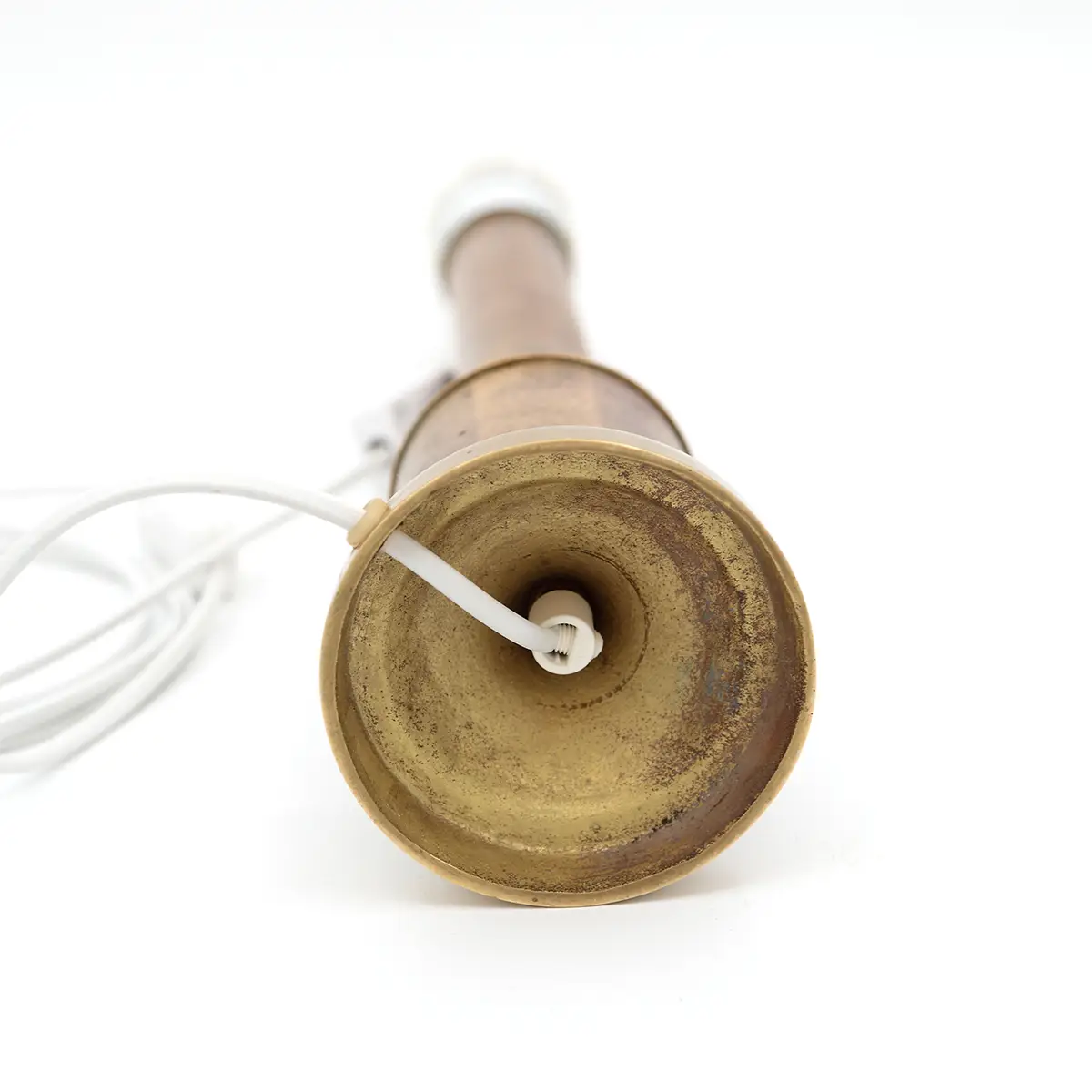 Høj vintage bordlampe i massiv messing – 47,5 cm - Billede 5