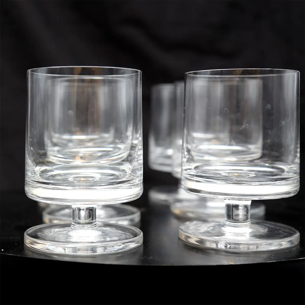 Skandinaviske rødvinsglas på fod – elegant klart glas, sæt af 6, ca. 1970’erne - Billede 3
