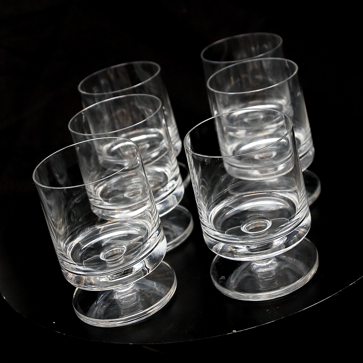 Skandinaviske rødvinsglas på fod – elegant klart glas, sæt af 6, ca. 1970’erne - Billede 2