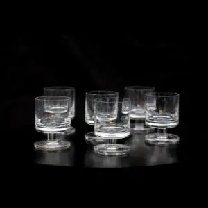 Skandinaviske sherry- og portvinsglas i klart glas fra 1970’erne – sæt med 6 stk.