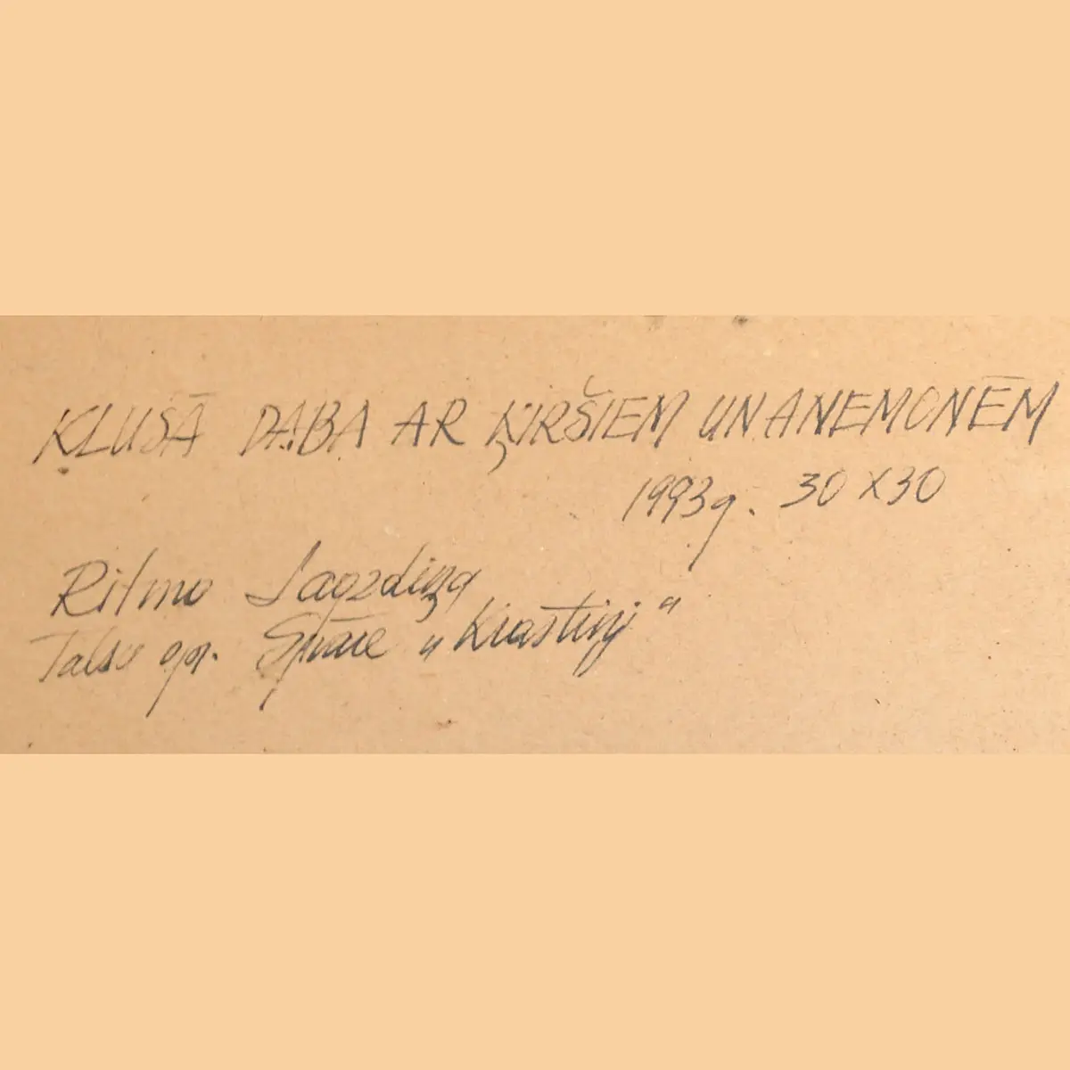 Ritma Zikmane-Lagzdiņa – original radering, stilleben fra 1993 - Billede 10