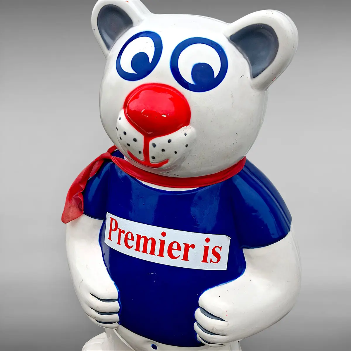 Premier Is reklameisbjørn – stor vintage reklamefigur i plast, ca. 86 cm - Billede 2
