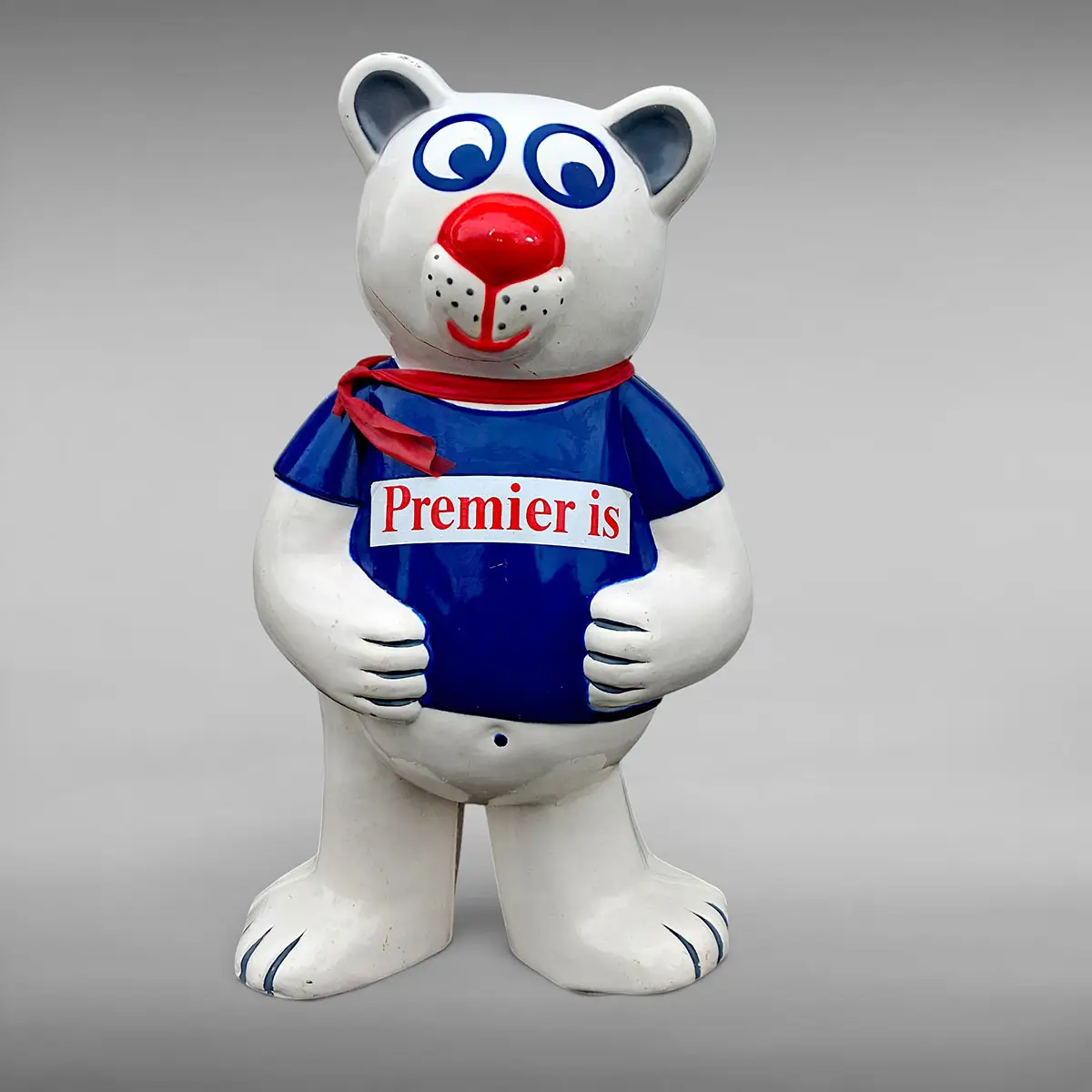 Premier Is reklameisbjørn – stor vintage reklamefigur i plast, ca. 86 cm - Billede 9